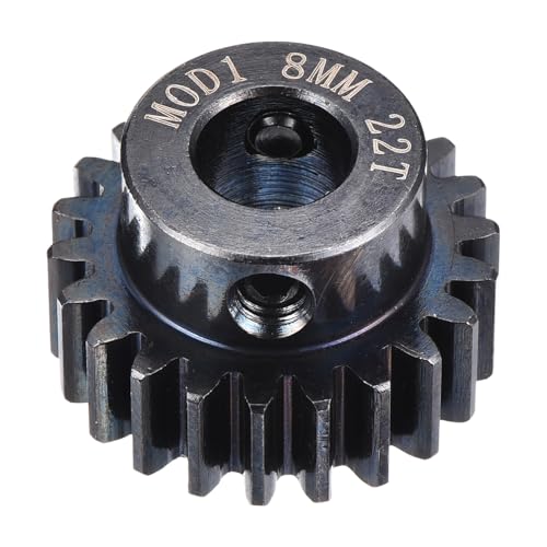 MECCANIXITY 1M 22T 40 Chrome Steel Motor Pinion Gears, 0.94" x 0.9" RC Motor Gears Fits 8mm Shaft Bore for RC Vehicles Truck Drift Remote Control Car Off-Road Crawler Parts, Black - style: 22T