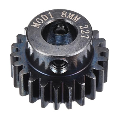 MECCANIXITY 1M 22T 40 Chrome Steel Motor Pinion Gears, 0.94" x 0.9" RC Motor Gears Fits 8mm Shaft Bore for RC Vehicles Truck Drift Remote Control Car Off-Road Crawler Parts, Black - style: 22T