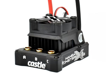 Castle Creations Sidewinder 4 Sensorless ESC & 1415 2400KV Brushless Motor Upgrade for 1/10 RC Vehicles MT Edition, Black, Green