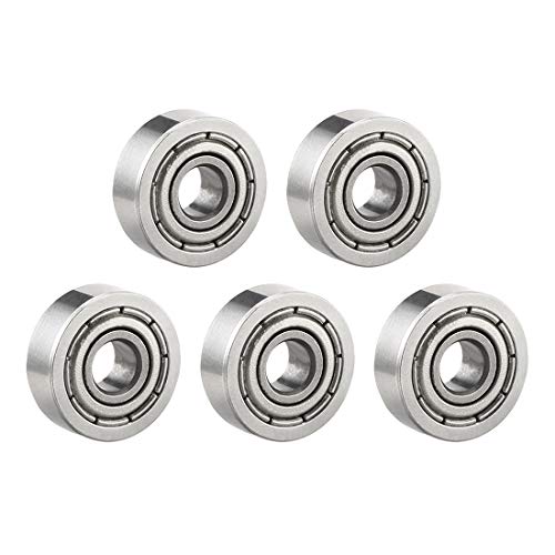 uxcell 604ZZ Deep Groove Ball Bearing Double Shield 604-2Z 80014, 4mm x 12mm x 4mm Chrome Steel Bearings (5-Pack) - size: 4mmx12mmx4mm