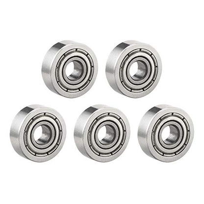 uxcell 604ZZ Deep Groove Ball Bearing Double Shield 604-2Z 80014, 4mm x 12mm x 4mm Chrome Steel Bearings (5-Pack) - size: 4mmx12mmx4mm