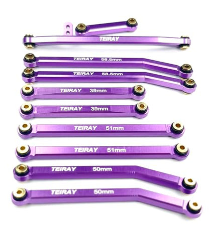 SCX24 Links Upgrades High Clearance RC Crawler Car Steering Rod Tie for AXIAL 1/24 SCX24 AXI00001 C10 AXI00002 Wrangler JLU AXI00006 Bronco (Purple) - color: Purple