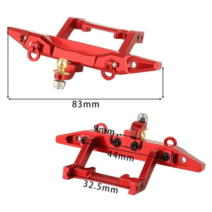 Front & Rear Bumper Aluminum for Traxxas 1/18 TRX4M TRX-4M Defender RC Crawler Car Upgrade Parts (red) - color: Red