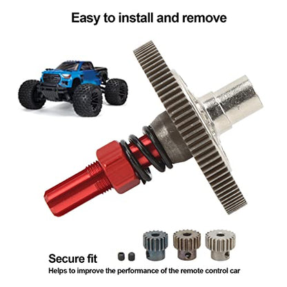 Slipper Gear Set, 91T Metal Differential Upgrade Kit, High-Performance Parts Assembly for RC Enthusiasts Off-Road Racing and Hobby Tuning(Red)