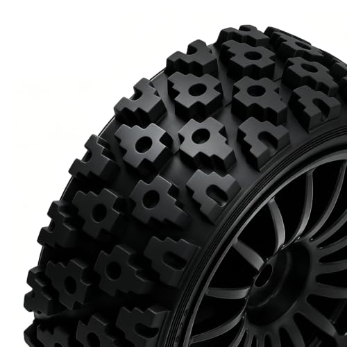 1/10 RC Wheels and Tires，70mm On Road Rubber Tires， for HPI Ken Block's Tamiya XV01 TT01 TT02B Kyosho FAZER MK2 Lc Racing PTG HSP RGT RC 3RACING D5 1/10 RC Rally Car (Black) - color: Black