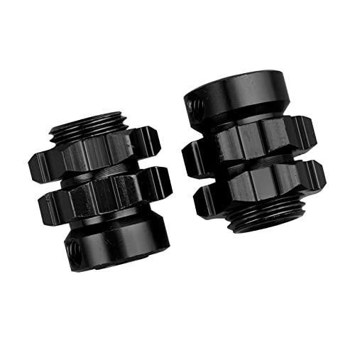 Aluminum 17mm Hex Wheel Hub Adapters for 1/10 Traxxas Summit Losi Baja Rey (Set of 4) (Black) - color: Black