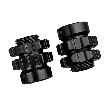 Aluminum 17mm Hex Wheel Hub Adapters for 1/10 Traxxas Summit Losi Baja Rey (Set of 4) (Black) - color: Black