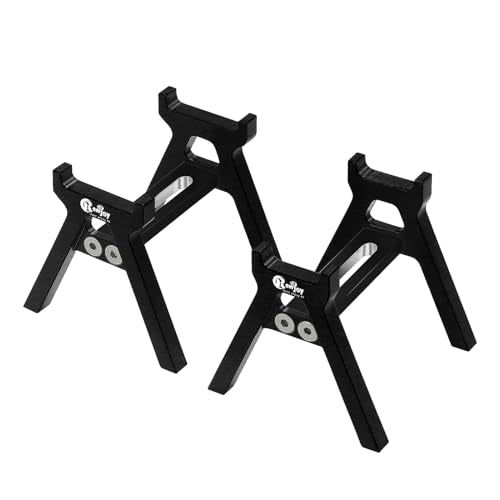 RC Car Stand Aluminum Alloy RC Car Static Display Stand Work Stand for 1/18 1/24 TRX4M FCX18 SCX24 FCX24 RC Car Upgrade Parts, All Black - color: All Black