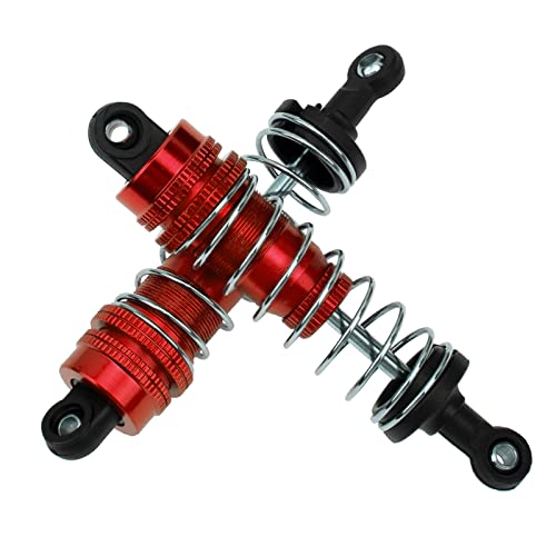 2Pcs Vgoohobby Aluminum Alloy Shock Absorber Damper Suspension Upgrade Parts Compatible with WLtoys 144001 1/14 RC Car Buggy (Red) - color: Red