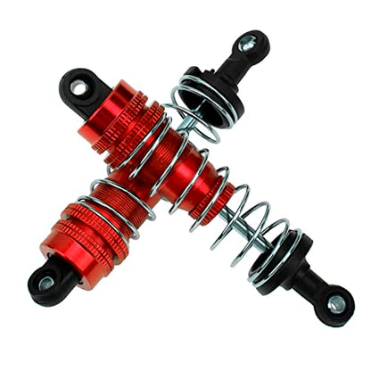 2Pcs Vgoohobby Aluminum Alloy Shock Absorber Damper Suspension Upgrade Parts Compatible with WLtoys 144001 1/14 RC Car Buggy (Red) - color: Red