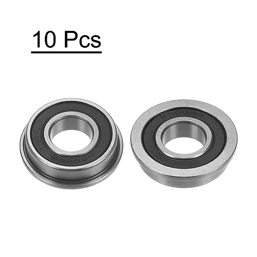 uxcell F6900-2RS Flanged Ball Bearing 10x22x6mm Double Sealed Chrome Steel Flange Bearings, 10pcs - size: F6900-2RS