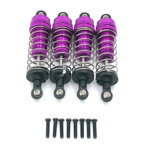RC Cars Spare Parts for Wltoys 144001 144002 144010 124007 124008 124016 124018 124019 Metal Shock Absorber Oil Damper RC Car Upgrade Parts(Purple) - color: Purple