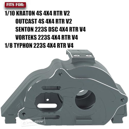 RC Alloy Center Transmission Box Upgrades Part for 1/101/10 Kraton/Outcast 4S V2,Senton/Vorteks 223S V4,1/8 Mojave 4S BLX,Typhon 223S V4,Aluminium Center Gear Box Hops Up,Titanium