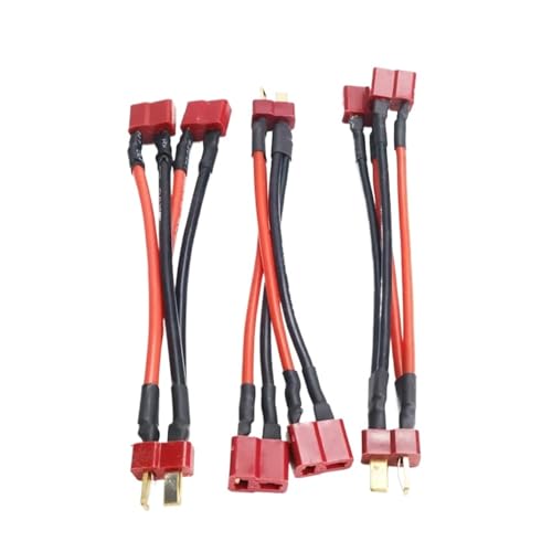3Pcs Parallel Connector Cable Dual Extension Y Splitter 14Awg 10cm Silicone Wire T Harness For RC Motor (T 1 male - 2 female) - color: T 1 male - 2 female