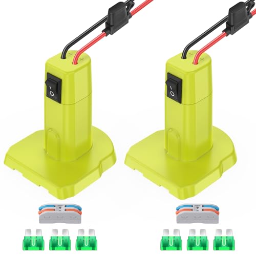 2 Packs Power Wheel Adapter for Ryobi 18V Battery Adapter Power Wheel Battery Conversion Kit with Switch, Fuses & Wire Terminals, 12AWG Wire, Power Connector for DIY RC Car Toys and - color: 2 Pack