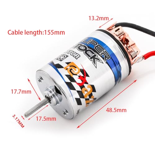 RC Motor 550 11T Brushed Motor Waterproof Stainless Steel Shell Brushed Motor Climbing Car Large Torque Motor Replacement for Slash TRX4 TRX6 G63 ARRMA AXIAL - size: 11 T