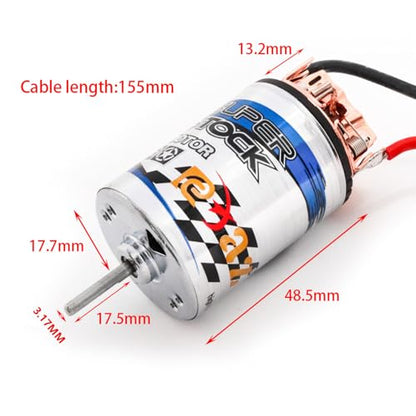 RC Motor 550 11T Brushed Motor Waterproof Stainless Steel Shell Brushed Motor Climbing Car Large Torque Motor Replacement for Slash TRX4 TRX6 G63 ARRMA AXIAL - size: 11 T