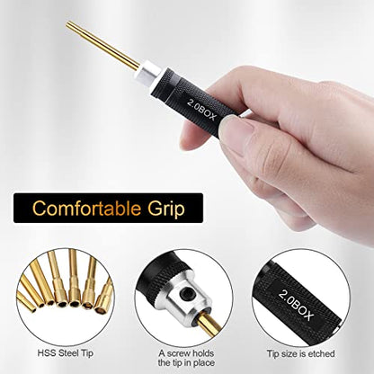 RC Tools Kit 7Pcs Hex Nut Screwdriver Set w/5.0/4.5/4.0/3.5/3.0/2.5/2.0 Box | Hobby Tools Hexagon Nut Wrench Repair Tools Compatible with SCX24 Traxxas Redcat RC Cars Trucks - color: Gold