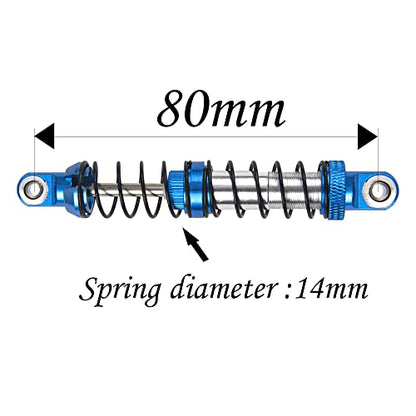 4Pcs ShareGoo Adjustable Metal Shock Absorber 70/80/90/100/110/120mm Damper Compatible with Traxxas TRX4 TRX6 G63 Axial SCX10 D90 90046 AXI03007 1/10 RC Rock Crawler (80mm Hole Distance) - size: 80mm Hole Distance