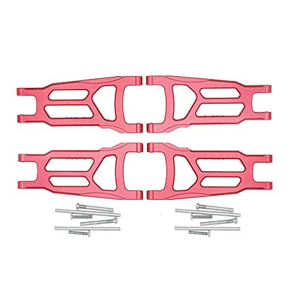 4-Pack Alloy Front&Rear Suspension Arms for Traxxas 1/10 4X4 Slash, Stampede, Rustler 4WD VXL-Replaces Part 3655 - color: Red
