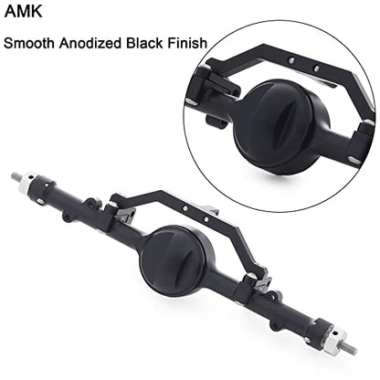 AMK CNC Aluminum Alloy Complete Rear Axle for 1/10 RC Crawler RC4WD Ge-Lande II TF2 D110 Yo-ta II Axles (Black) - color: Rear Axle