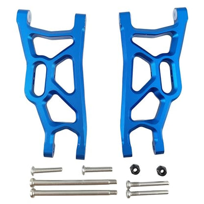 Aluminum Front Lower Suspension Arms for 1/10 Slash 2WD RC Car (Blue) | 3631,A-Arms,CNC Machined,Heavy Duty,High Strength,Precision Fit,Wear Resistant,Durable,RC Upgrade Parts - color: Blue