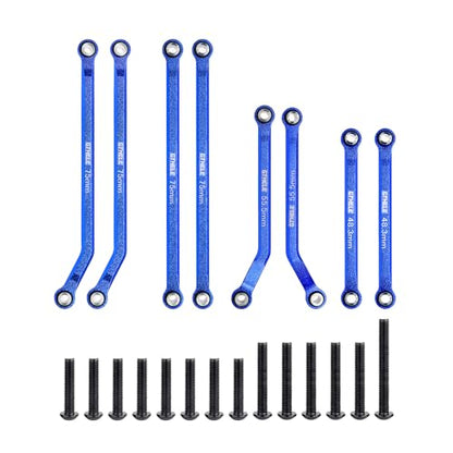 High Clearance 4 Links Set Aluminum Linkage for Traxxas 1/18 TRX4M K10 F-150 Upgrade Parts RC Crawler Car (Dark Blue) - color: Dark Blue