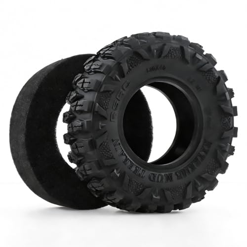 2.2 RC Tires OD 120MM 1/10 Super Soft Rubber Crawler Tires For 1:10 Scale Rock Mud Crawler Car Traxxas TRX4 RC4WD Axial SCX10 D90 CC01 90018 Gen8 Redcat 2.2" Beadlock Wheels 4Pcs