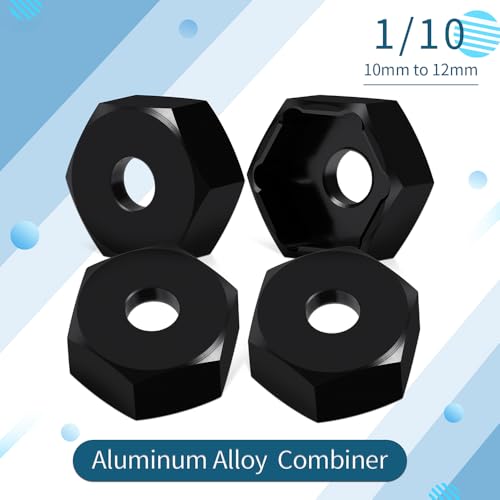 MOHERO 4Pcs 10mm to 12mm Wheel Hex Hub Adapters Combiner Aluminum Wheel Spacers for 1/10 Yokomo RC Drift Car Upgrade Parts