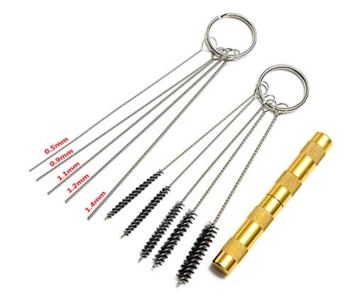 3PCS 0.2mm Airbrush Nozzles and Needles Replacement Parts with 11 in 1 Airbrush Cleaning Repair Tool for Airbrush Gun - size: 3PCS 0.2mm Nozzle and Needles/Cleaning Kit