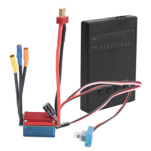 25A Brushless ESC with Program Card Electric Speed Controller High Performance Smooth Throttle Control Strong Overload Protection for 1/14 1/16 Scale RC Cars Trucks and Bug