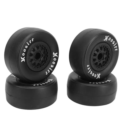 HERCHR 4Pcs RC Rubber Tires, Plastic Wheels Rim 12mm Hex Hub 102mm RC Tires, Strong Shock Absorption & Excellent Grip, Compatible with 1/10 Off Road Crawler Car Trucks Tyres Upgrade Parts