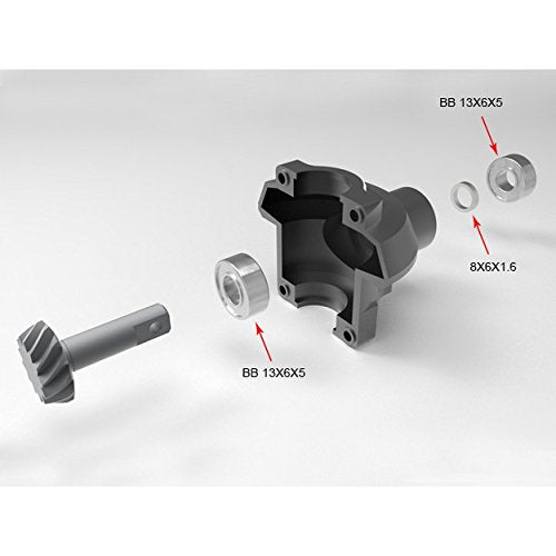 Hot Racing RVO11MX01 Heavy Duty CNC Aluminum Outer Diff Case Black Revo