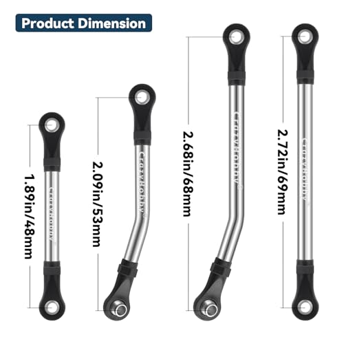 High Clearance Links Stainless Steel Chassis Linkage Set for 1/18 Traxxas TRX4M Bronco Defender RC Crawler Upgrade Parts(8Pcs)