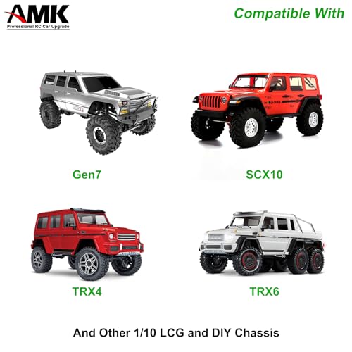 AMK Adjustable 1/10 Scale Bumper Mount Front Rear, Metal Bumper Set Complete for RC Crawler Body LCG Chassis Axial SCX10 II Element Enduro Gen7 Gen8 TRX6 TRX4 Upgrades (Purple) - color: Purple