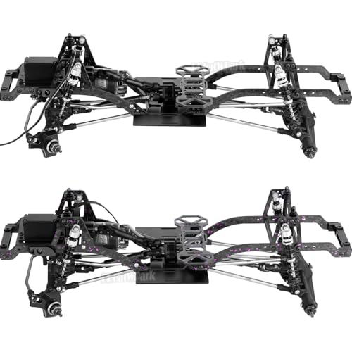 RC Carbon Fiber LCG Chassis Frame Upgrades Part for 1/10 SCX10 SCX10 II Capra 1.9 UTB & Other DIY Builds RC Crawler,Front Mounted Transmission LCG Chassis Kit,Cab Body Mount Brace,Black - color: Black - (Carbon Fiber)