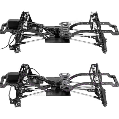 RC Carbon Fiber LCG Chassis Frame Upgrades Part for 1/10 SCX10 SCX10 II Capra 1.9 UTB & Other DIY Builds RC Crawler,Front Mounted Transmission LCG Chassis Kit,Cab Body Mount Brace,Colorful - color: Colorful - (Carbon Fiber)
