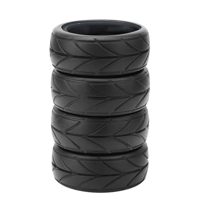 Set of 4 Rubber Tires Compatible with 1/10 Traxxas Tamiya HPI HSP RC Vehicle Tires TT02 TT01 RS4 Road Racing Touring Car (Color C) - color: Color C