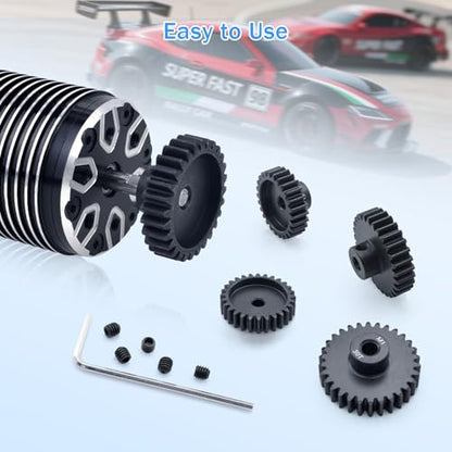 Metal Steel M1 Pinion Gear 26T 27T 28T 29T 30T 5mm Shaft Gears with Hex Key for 1/8 RC Car Brushless Brush Motor Parts - size: 26T 27T 28T 29T 30T