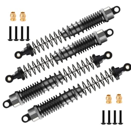 RC Shock Absorber Damper 130mm Oil Adjustable For RC Car 1/10 Crawler Truck HPI HSP Traxxas Losi Axial Tamiya Redcat Upgrade Part 4pcs/set(Titanium) - color: Titanium