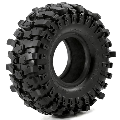 STMU 1.9in" RC Soft Rubber Mud Tyres 118mm For 1/10 Scale Electric RC Rock Crawler, 4WD Shaft Driven RC Truck Redcat Racing Everest 10 Redcat Ascent Fusion Traxxas TRX4 Axial SCX10 (TIRES)