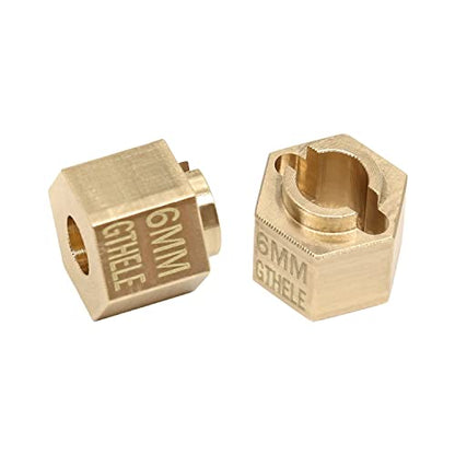 Brass Wheel Hex Hub 6mm(+1.5mm) Extenders Adaptor Set for 1/18 TRX4M Upgrade Parts RC Crawler Car - size: 6MM