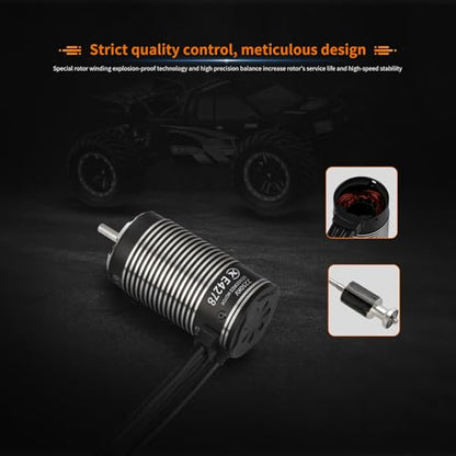 XC E4278 Sensored Brushless Motor for RC Car,2250KV,3-6S Lipo,IP67 Water Proof,Applicable to:1/8 Truck Monster