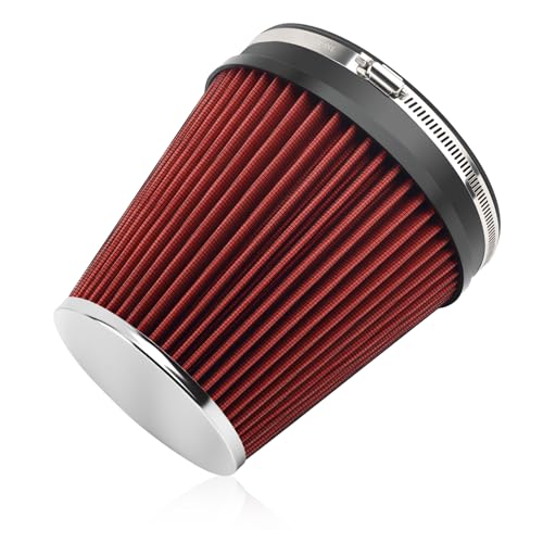6" ID & 7" Tall Clamp-on Car Cold Air Intake Filter with High Flow,Cone Air Filter for Car Cold Airs Intake System to Improve Engine Efficiency,Washable Performance Colds Airs Filters