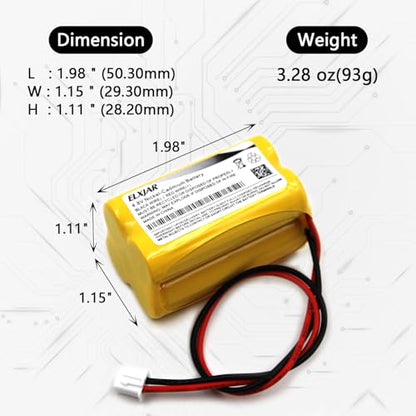 (2-Pack) 4.8V 800mAh Ni-Cd Battery for BL93NC487, BAA-48R | Fits BL93NC484, BL93NC485, NIC0186, Custom-43, OSA-126, ELB-CS06, 6600012 and 6200-RP emergency lights. - color: 2-Pack