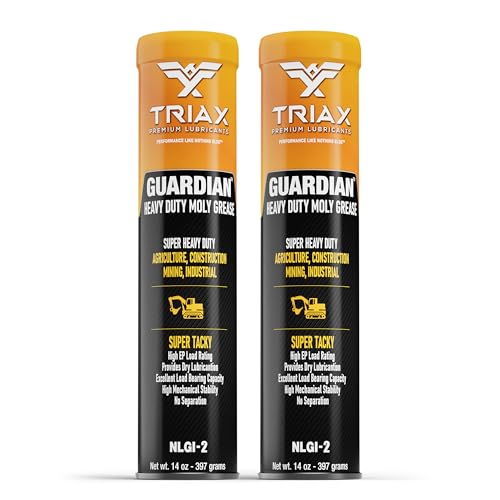 TRIAX Guardian Heavy Duty Grease with Moly, True Multi Purpose, Wheel Bearings, Shock Loaded Components, Extremely Tacky, Zero Separation (2 Pack - 14 Ounce Tubes) - size: Pack of 2 - 14 Ounce Tubes