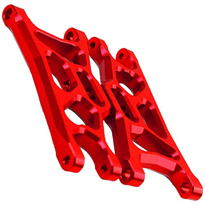 Aluminum Suspension A-Arms Set w/Tie Bar Front Rear Upgrades Parts Compatible with 1/10 Traxxas Slash 2WD RC Car,Replacement of 2555 3631 2532 (Red) - color: Red