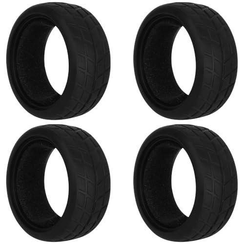4pcs RC 1/10 On Road Slick Tire Rubber Tyre Fit for 1:10 Touring Drift Car HSP Tamiya HPI Kyosho Flating Car (2.6"x1.06"(66mm*27mm)) - size: 2.6"x1.06"(66mm*27mm)