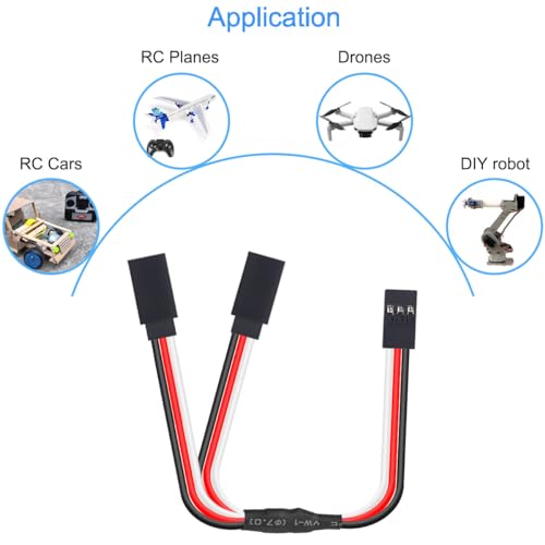 8 Pcs 7cm 3-Pin Male to Female Servo Extension Cable, Black, Red, White, Copper Core, High Current, Anti-Interference, Stable Signal, RC, Car, Plane, Helicopter, Drone