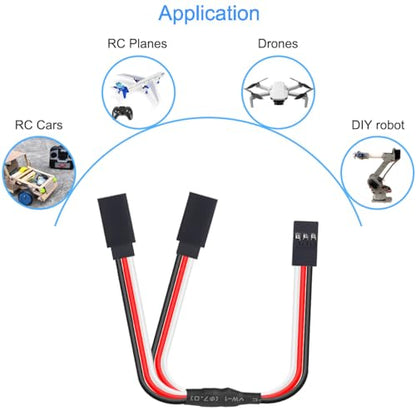8 Pcs 7cm 3-Pin Male to Female Servo Extension Cable, Black, Red, White, Copper Core, High Current, Anti-Interference, Stable Signal, RC, Car, Plane, Helicopter, Drone